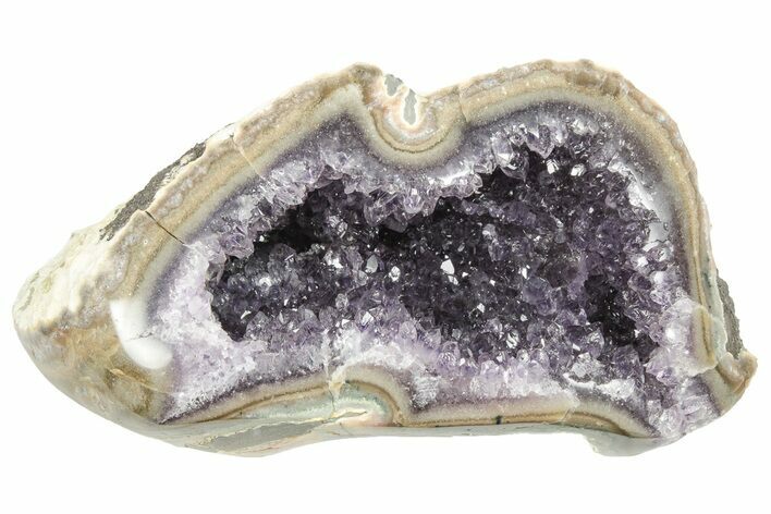 Purple Amethyst Geode With Polished Face - Uruguay #199751